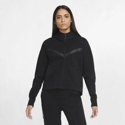 Shop Nike Womens  Plus Tech Fleece Hoodie In Black/black