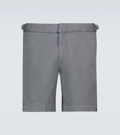 Shop Orlebar Brown Bulldog Ando Cotton-twill Shorts In Grey