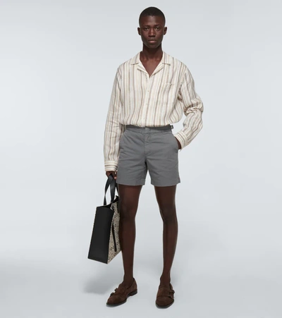 Shop Orlebar Brown Bulldog Ando Cotton-twill Shorts In Grey