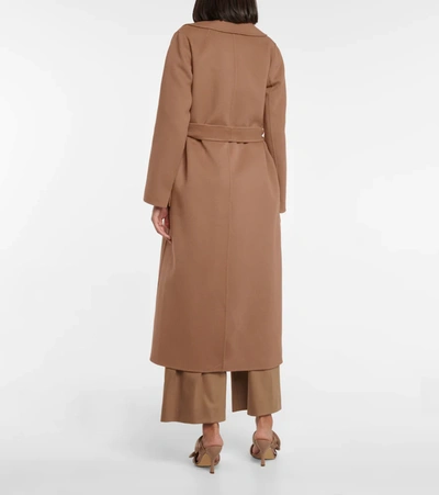 S Max Mara Poldo Wool Belted Coat In Brown
