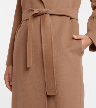 S Max Mara Poldo Wool Belted Coat In Brown
