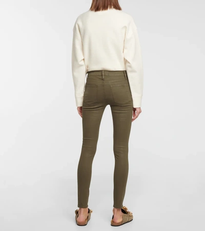 Shop Frame Le Skinny De Jeanne Mid-rise Jeans In Green