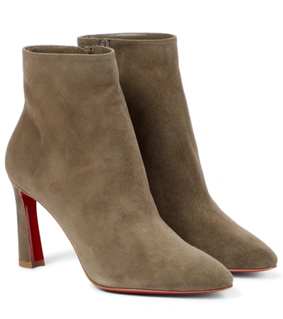 Shop Christian Louboutin So Eleonor Suede Ankle Boots In Silex