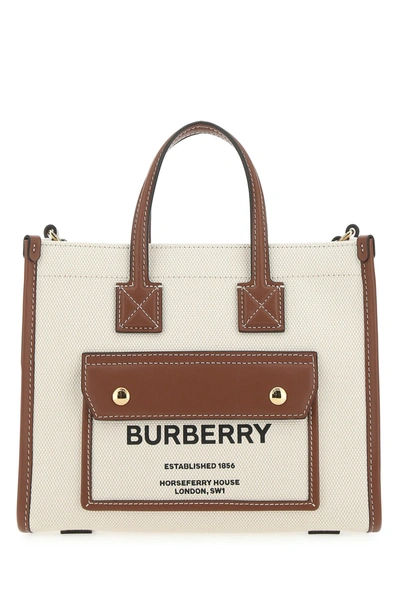 Burberry Two-tone Canvas And Leather Mini Freya Handbag Multicoloured Donna  Tu | ModeSens