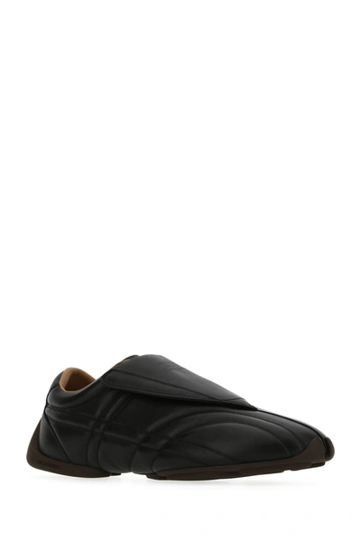 Shop Burberry Black Leather Phoenix Sneakers  Black  Uomo 42.5