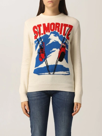 Shop Mc2 Saint Barth Sweater  Sweater In Wool And Cashmere Blend In White