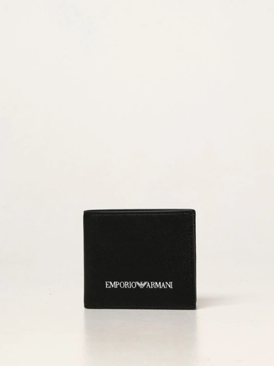 Shop Emporio Armani Wallet  Wallet In Regenerated Leather In Black