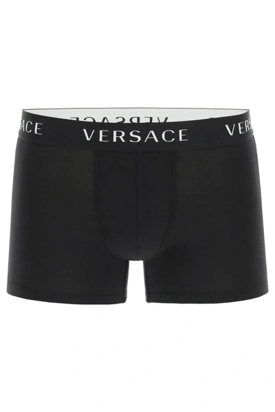 Shop Versace Tri-pack Underwear Briefs In Black