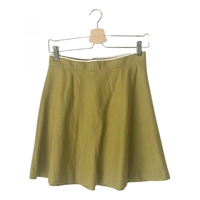 Pre-owned See By Chloé Linen Mini Skirt In Green