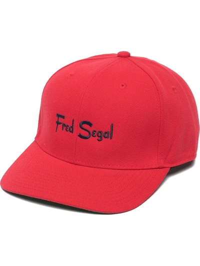 Shop Fred Segal Embroidered-logo Snapback Cap In Rot