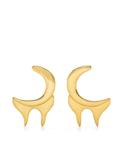 Shop Liya Melt Detail Earrings In Gold