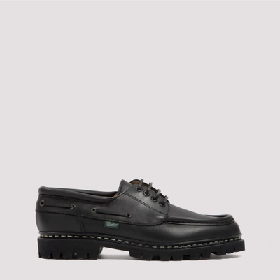 Shop Paraboot Leather Chimey Shoes In Color: Noir Ink