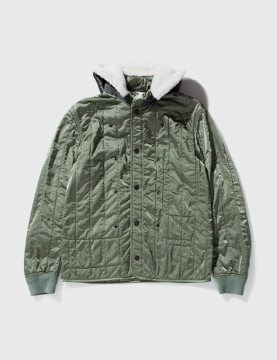 Shop Stone Island Reflective Layered Parka In Beige