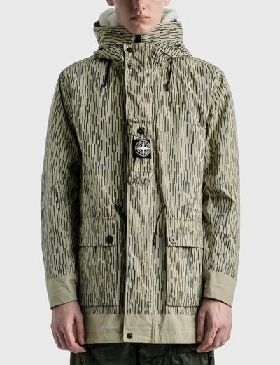 Shop Stone Island Reflective Layered Parka In Beige