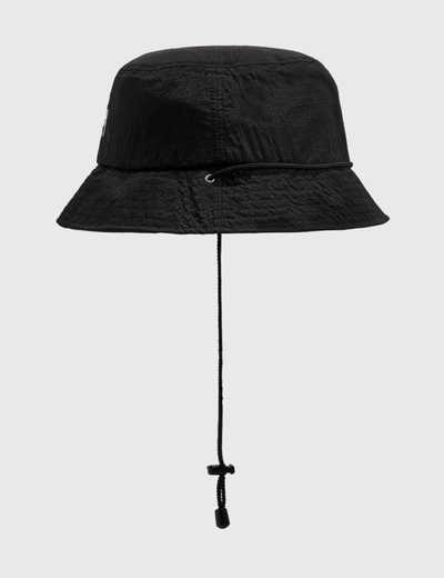 Shop Stussy Metallic Nylon Ripstop Bucket Hat In Black
