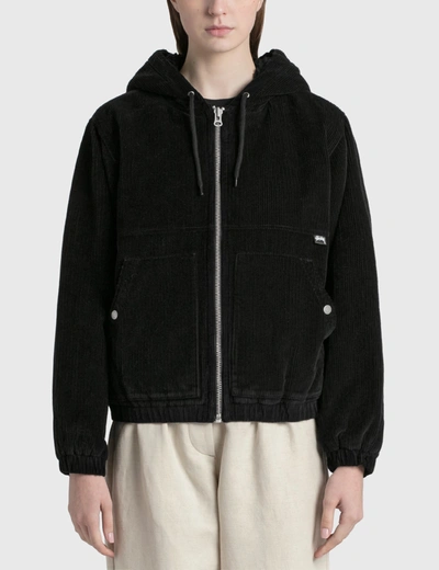 Shop Stussy Cord Work Jacket In Black