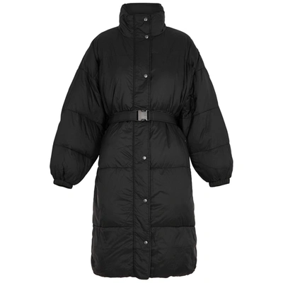 Shop Isabel Marant Étoile Driesta Black Quilted Shell Coat