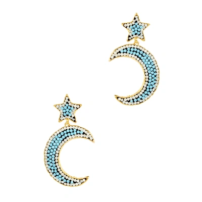 Shop Soru Jewellery Turquoise Notte 18kt Gold-plated Drop Earrings