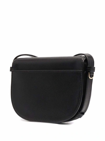 Shop Michael Michael Kors Black Leather Crossbody Bag With Chain Detail