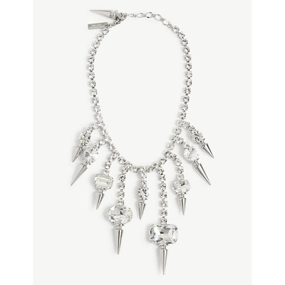 Shop Junya Watanabe Womens Silver Spike Silver-toned Brass And Glass Crystal Necklace 1size