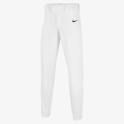 Shop Nike Vapor Big Kids' (boys') Elastic Baseball Pants In Team White,team Black