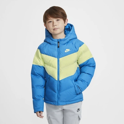 Shop Nike Sportswear Big Kids' Synthetic-fill Jacket In Imperial Blue,lime Ice,imperial Blue,lime Ice