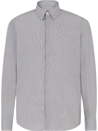 Shop Fendi Ff-pattern Cotton Shirt In Weiss
