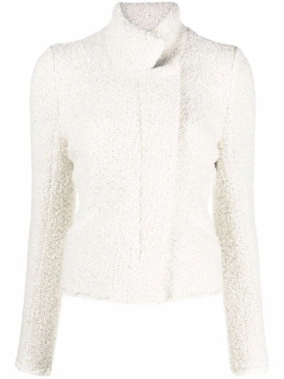 Shop Isabel Marant Textured High-neck Jacket In Weiss