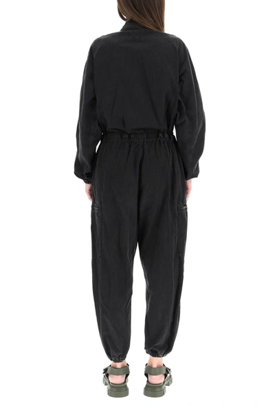 Shop Agolde Marin Cotton Jumpsuit In Black