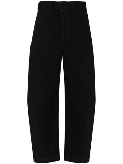 Shop Lemaire Belted Loose-fit Trousers In Black