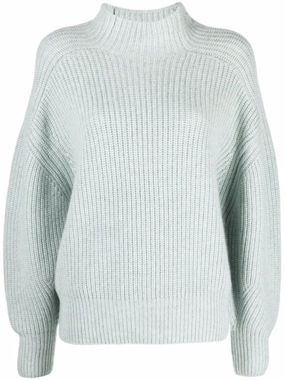 Loulou Studio Bell Sleeve High Neck Cashmere Sweater In Blue | ModeSens