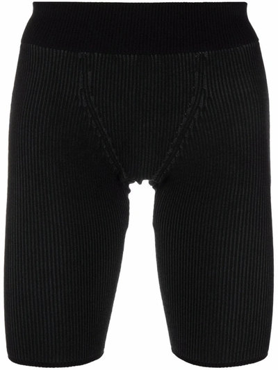 Shop Jacquemus Le Aranciu Ribbed Shorts In Black