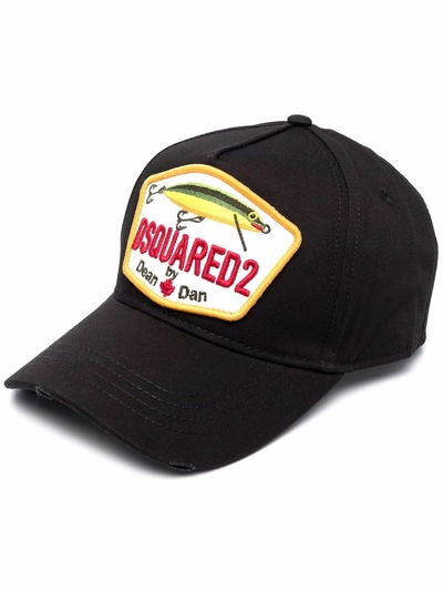Shop Dsquared2 Fishing Logo-patch Baseball Cap In Black