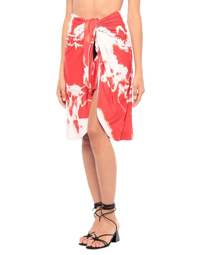 Shop Ganni Woman Sarong Red Size 4 Polyester, Elastane
