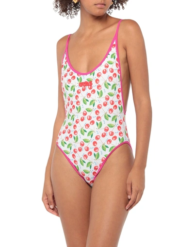 Shop Gcds One-piece Swimsuits In White
