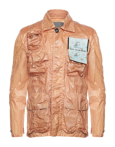 Shop Frankie Morello Man Jacket Camel Size M Polyamide In Beige