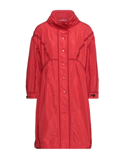 Shop Ermanno Scervino Woman Overcoat & Trench Coat Red Size 6 Polyester