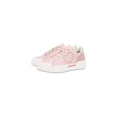 Shop Love Moschino Nappa Leather New Tassel Sneakers In Pale Pink