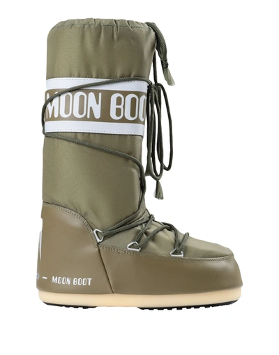 Shop Moon Boot Nylon Woman Boot Military Green Size 8-9.5 Textile Fibers