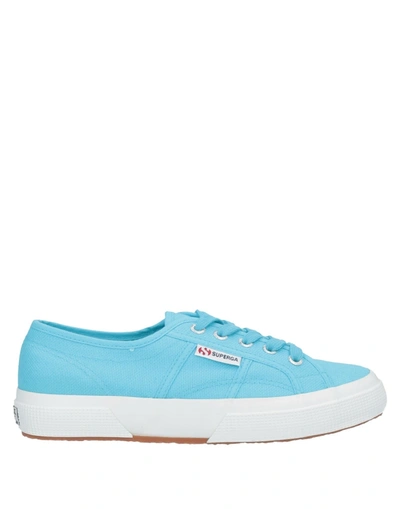 Shop Superga Woman Sneakers Azure Size 6.5 Textile Fibers In Blue
