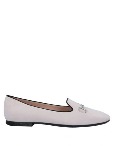 Shop Tod's Woman Loafers Light Pink Size 5.5 Soft Leather