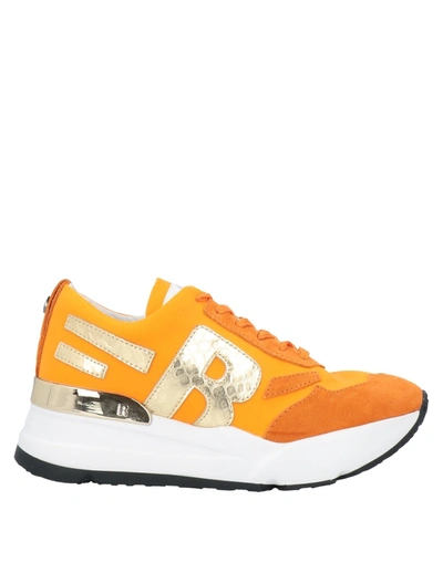 Shop Rucoline Woman Sneakers Orange Size 7 Leather, Textile Fibers