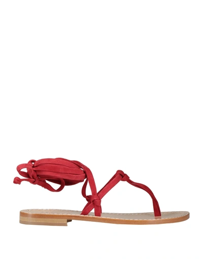 Shop P.a.r.o.s.h P. A.r. O.s. H. Woman Thong Sandal Red Size 8 Goat Skin