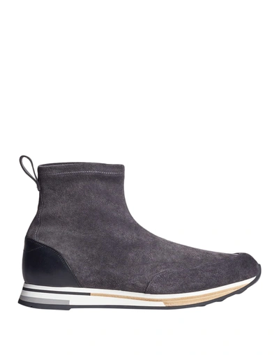 Shop Dunhill Ankle Boots In Steel Grey