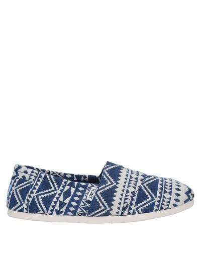 Shop Toms Loafers In Blue