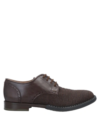 Shop Brimarts Man Lace-up Shoes Dark Brown Size 6 Soft Leather, Natural Raffia