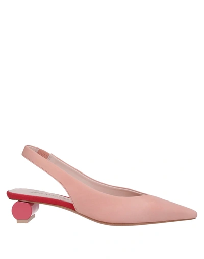Shop Anna Baiguera Woman Pumps Blush Size 8 Leather In Pink
