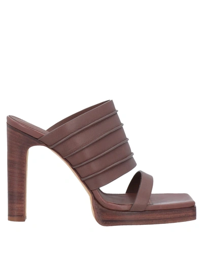 Shop Rick Owens Woman Sandals Cocoa Size 8.5 Soft Leather In Brown