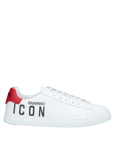 Shop Dsquared2 Man Sneakers White Size 8 Calfskin