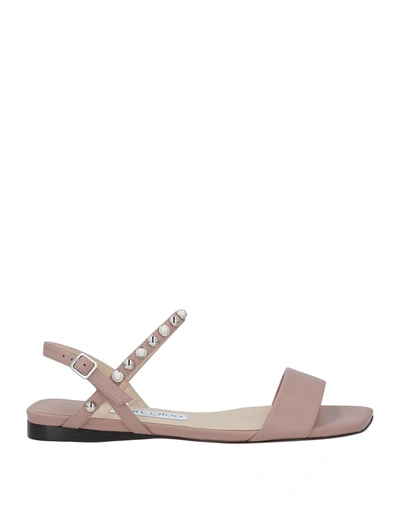 Shop Jimmy Choo Woman Sandals Blush Size 6 Soft Leather In Pink